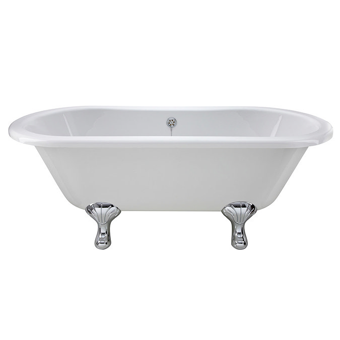 Old London - Kingsbury 1490 x 745 Double Ended Freestanding Bath with Chrome Leg Set Large Image