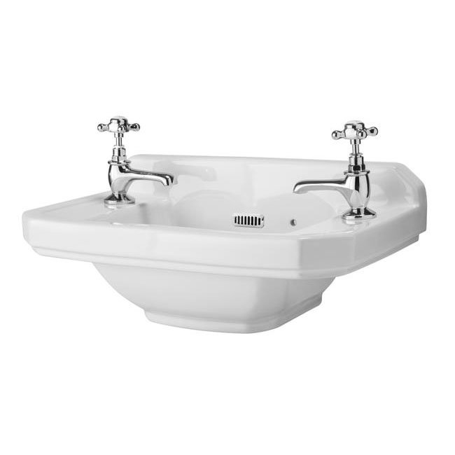 Old London - Richmond 515 x 300mm 2TH Cloakroom Basin - LDC829 Large Image