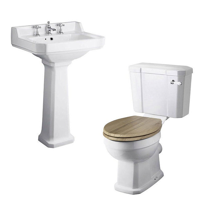 Old London Richmond Close Coupled Traditional Bathroom Suite - 3 Tap Hole Large Image