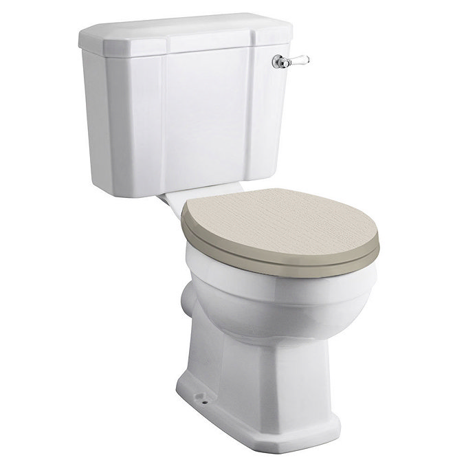 Old London Richmond Close Coupled Traditional Toilet + Timeless Sand Soft Close Seat Large Image