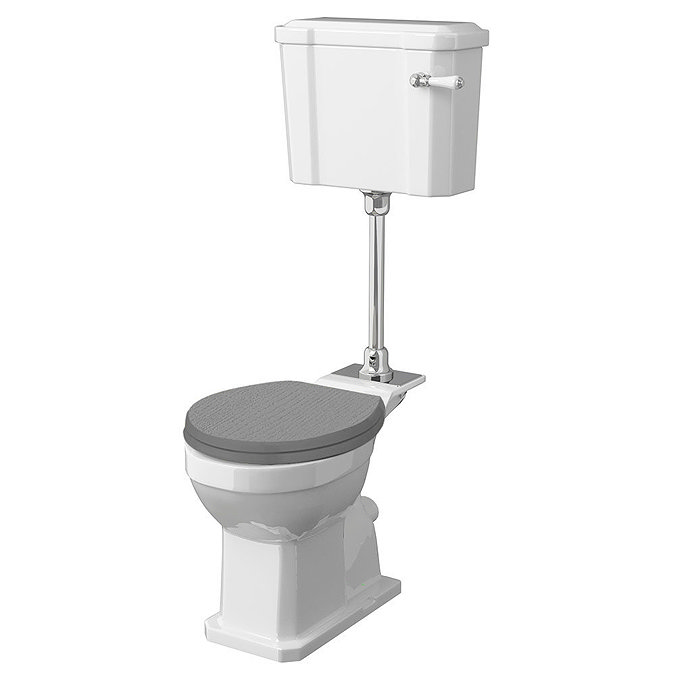 Old London Richmond Comfort Height Mid-Level Traditional Toilet + Storm Grey Soft Close Seat Large I