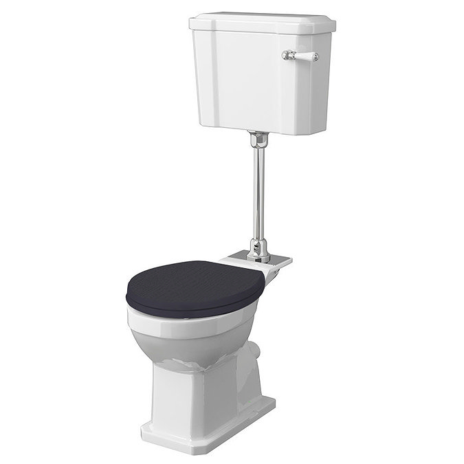 Old London Richmond Comfort Height Mid-Level Traditional Toilet + Twilight Blue Soft Close Seat Larg