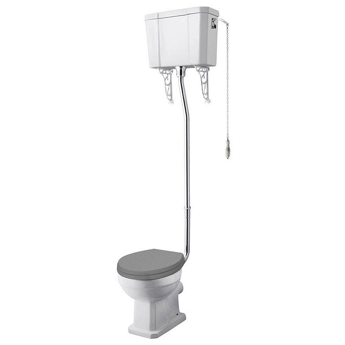 Old London Richmond High Level Traditional Toilet + Storm Grey Soft Close Seat Large Image