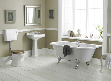 Old London - Richmond Low Level Bathroom Suite with Back To Wall Bath Profile Large Image