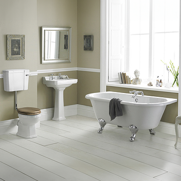 Old London - Richmond Low Level Bathroom Suite with Back To Wall Bath Profile Large Image