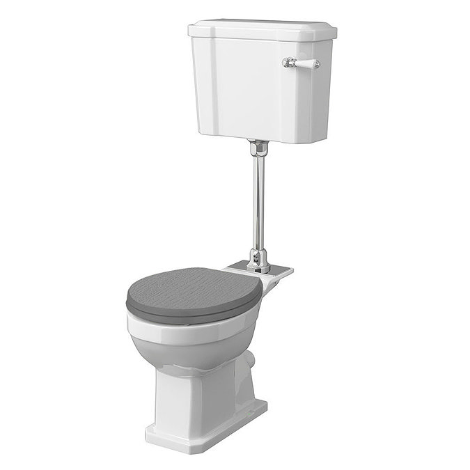 Old London Richmond Mid-Level Traditional Toilet + Storm Grey Soft Close Seat Large Image