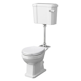 Old London Richmond Mid-Level Traditional Toilet + White Soft Close Seat Large Image