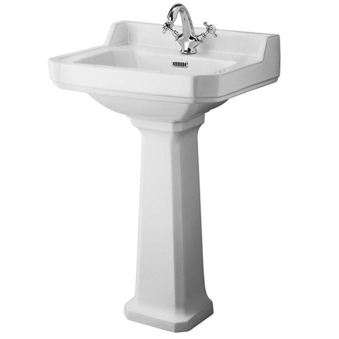 Old London - Richmond Traditional 1TH Basin & Pedestal - Various Size Options Large Image