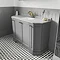 Old London Storm Grey Art Deco 1000mm Angled Cabinet with Grey Marble Basin Top  Profile Large Image
