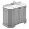 Old London Storm Grey Art Deco 1000mm Angled Cabinet with White Marble Basin Top Large Image