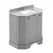 Old London Storm Grey Art Deco 750mm Angled Cabinet with 3TH Grey Marble Basin Top - LOF213 Large Im