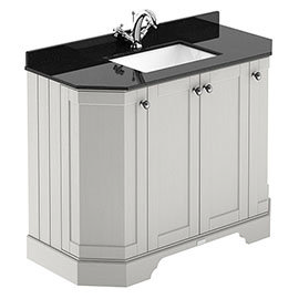 Old London Timeless Sand Art Deco 1000mm Angled Cabinet with Black Marble Basin Top Medium Image