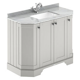 Old London Timeless Sand Art Deco 1000mm Angled Cabinet with Grey Marble Basin Top Medium Image