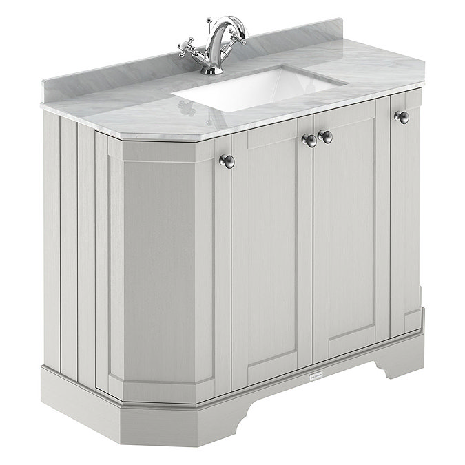 Old London Timeless Sand Art Deco 1000mm Angled Cabinet with Grey Marble Basin Top Large Image