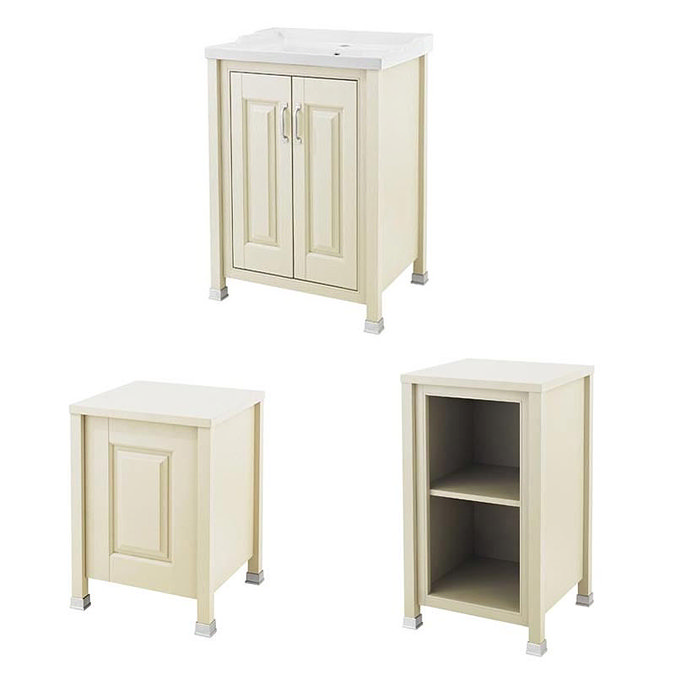 Old London Traditional 600mm Wide Cabinet Package - Ivory Large Image