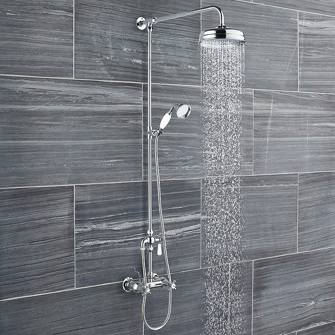 Old London Traditional Thermostatic Shower Valve & Rigid Riser Kit - A3117 Large Image