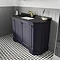 Old London Twilight Blue Art Deco 1000mm Angled Cabinet with Black Marble Basin Top  Profile Large I