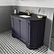 Old London Twilight Blue Art Deco 1000mm Angled Cabinet with Black Marble Basin Top Profile Large I