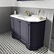 Old London Twilight Blue Art Deco 1000mm Angled Cabinet with White Marble Basin Top  Profile Large I