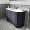 Old London Twilight Blue Art Deco 1000mm Angled Cabinet with White Marble Basin Top Profile Large I