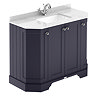 Old London Twilight Blue Art Deco 1000mm Angled Cabinet with White Marble Basin Top Large Image