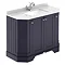 Old London Twilight Blue Art Deco 1000mm Angled Cabinet with White Marble Basin Top Large Image