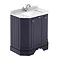 Old London Twilight Blue Art Deco 750mm Angled Cabinet with White Marble Basin Top Large Image