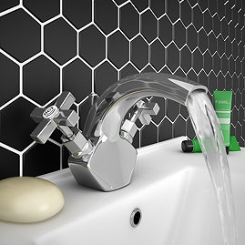 Olympia Art Deco Basin Mixer Tap + Pop Up Waste Large Image