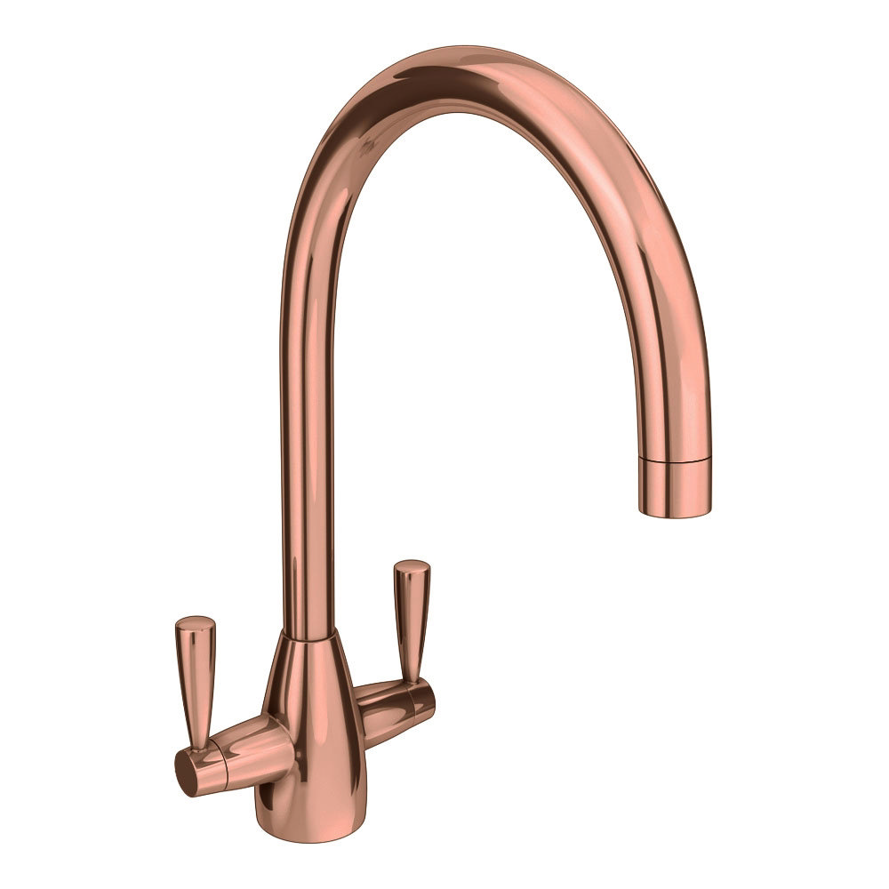 Ontario Modern Copper Dual Lever Kitchen Mixer Tap Victorian Plumbing UK