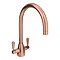 Ontario Modern Copper Dual Lever Kitchen Mixer Tap Large Image