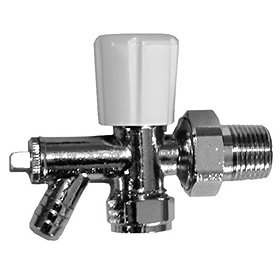Optima Angled Radiator Valve with Drain Off - Chrome Large Image