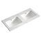 Opus 1200mm Fluted Wall‑Hung Double Basin Vanity Unit – Satin Black with Marble‑Effect Worktop & Brushed Brass Handles