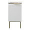 Opus 400mm Fluted Wall Hung Cloakroom Vanity Unit with Legs - Satin White, Marble-Effect Basin & Brushed Brass