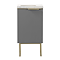 Opus 400mm Fluted Wall Hung Cloakroom Vanity Unit with Legs - Satin Grey, Marble-Effect Basin & Brushed Brass