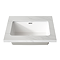 Opus 600mm Fluted Cloakroom Vanity Unit with Legs - Satin White, Marble-Effect Basin & Brushed Brass