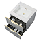 Opus 600mm Fluted Wall Hung 2-Drawer Vanity Unit – Satin Grey with Marble‑Effect Basin & Brushed Brass Handles