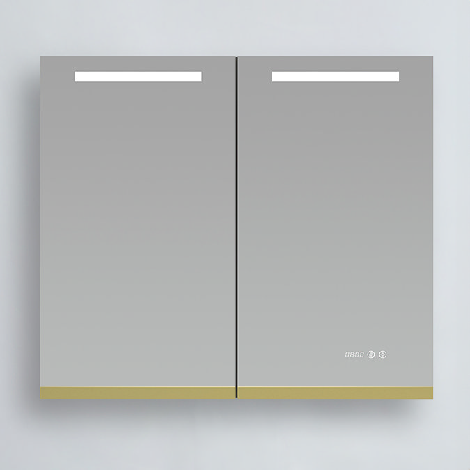 Opus 800x700mm LED Illuminated Mirror Cabinet incl. Anti-Fog, Touch Sensor and Time Display