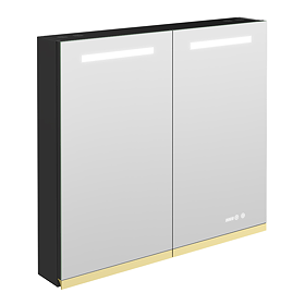 Opus 800 x 700mm LED Illuminated Mirror Cabinet incl. Anti-Fog, Touch Sensor and Time Display