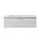Opus 900mm Fluted Wall Hung Vanity Unit – Satin White with Marble‑Effect Basin & Brushed Brass Handle