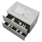 Opus 900mm Fluted Wall Hung 2-Drawer Vanity Unit – Satin Grey with Marble‑Effect Basin & Brushed Brass Handles