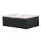 Opus 900mm Fluted Wall‑Hung Vanity Unit – Satin Black with Marble‑Effect Basin & Brushed Brass Handle