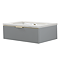 Opus 900mm Fluted Wall‑Hung Vanity Unit – Satin Grey with Marble‑Effect Basin & Brushed Brass Handle