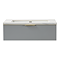 Opus 900mm Fluted Wall‑Hung Vanity Unit – Satin Grey with Marble‑Effect Basin & Brushed Brass Handle