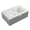 Opus 900mm Fluted Wall Hung Vanity Unit & Towel Shelf – Satin Grey with Marble‑Effect Basin & Brushed Brass Handle