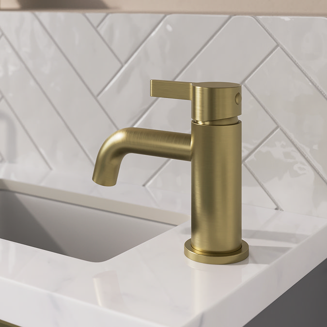 Opus Brushed Brass Cloakroom Mini Basin Mixer Tap