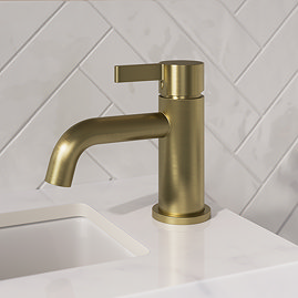 Opus Brushed Brass Cloakroom Mini Basin Mixer Tap