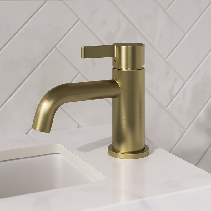 Opus Brushed Brass Cloakroom Mini Basin Mixer Tap