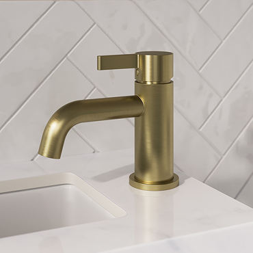 Opus Brushed Brass Cloakroom Mini Basin Mixer Tap