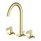 Opus Deck Mounted 3 Hole Basin Mixer Tap with Pop-up Waste Brushed Brass
