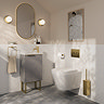 Opus Brushed Brass Lozenge LED Mirror with Anti-Fog, Touch Control & Colour Changing Light